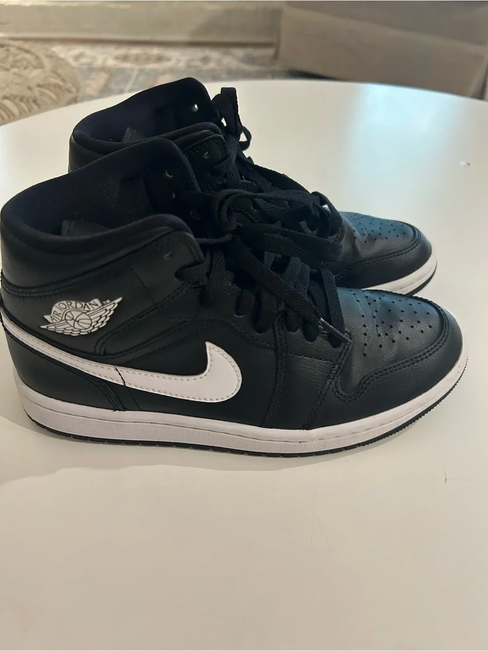 Nike Black and White Mid-Top Sneakers
